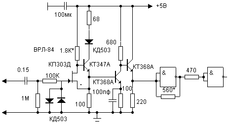 Amplifier-shaper for the frequency counter circuit