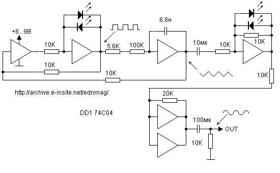 sine wave oscillator circuit