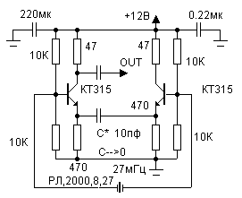 harmonical xtal oscillator circuit