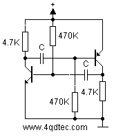 multivibrator based on npn and pnp transistor
