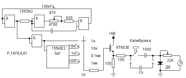 Capacitance meter circuit diagram