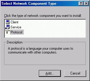 Select Network component type