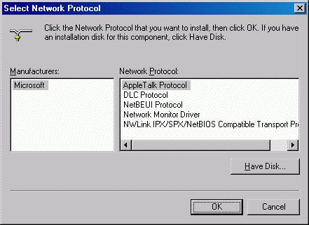 Select Network protocol