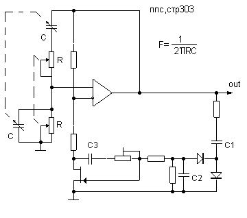 Wien-Robinson sine wave oscillator circuit
