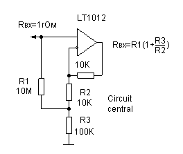 Equivalent of resistor with high resistance circuit diagram