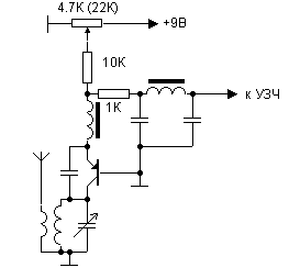 Simple regenerative radio circuit schematic