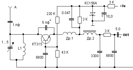 VHF regenerative radio circuit schematic