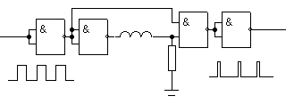 Monostable multivibrator based on inductor circuit