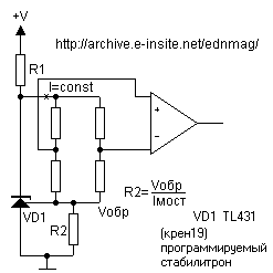 Bridge with current stabilisation circuit diagram