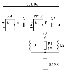 LC astable multivibrator circuit